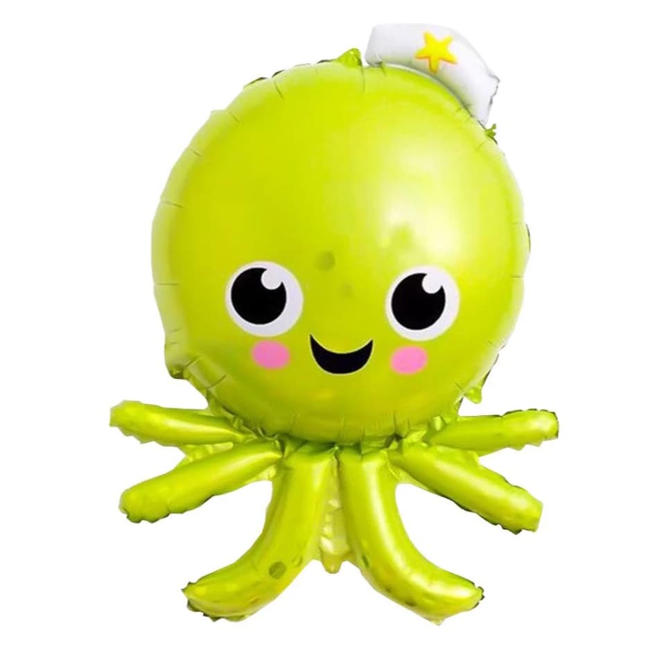Balão Metalizado Polvo - 90cm x 62cm -FLUTUA COM GÁS HÉLIO - FUNDO DO MAR - ANIMAIS
