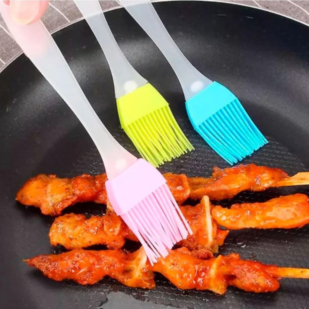 Espátula E Pincel de Silicone Culinário Cabo Plástico Transparente Confeiteiro Doces Pão Duro