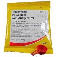 Terramicina em pó envelope 100g com Antigerm 77.