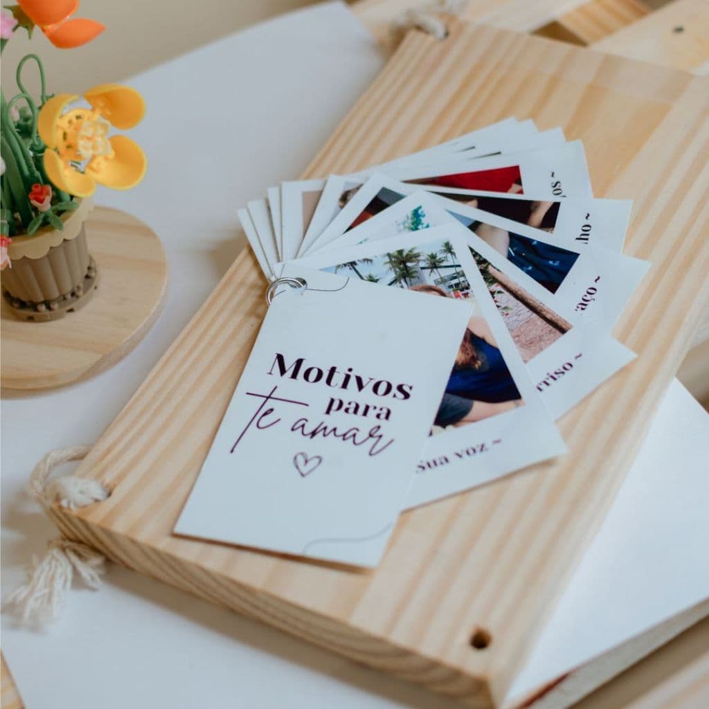 Kit Com 12 Fotos Retrô Com Frases para Presente - Motivos Para Te Amar 6x10cm Presente Dia Dos Pais