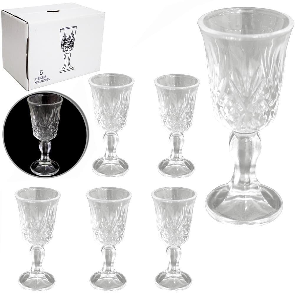 Jogo De Taça De Vidro Para Licor / Short Com 6 Peças 15ml Na Caixa