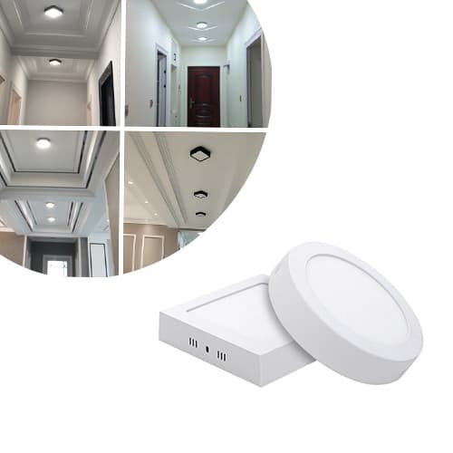 Luminária Painel Led 12w 18w 25w Branco Frio Quente Neutro Quadrado Redondo Sobrepor Embutir MEGA