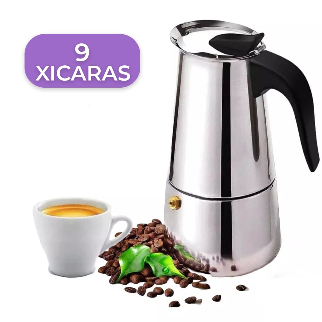 Maquina de Café Cafeteira Italiana 9 Xícaras Expresso e Moka Em Inox 4, 6 Xícaras