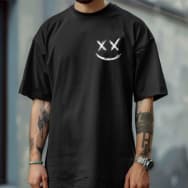 Camiseta 100% Algodão Super Confortável Estampa Cara Feliz X