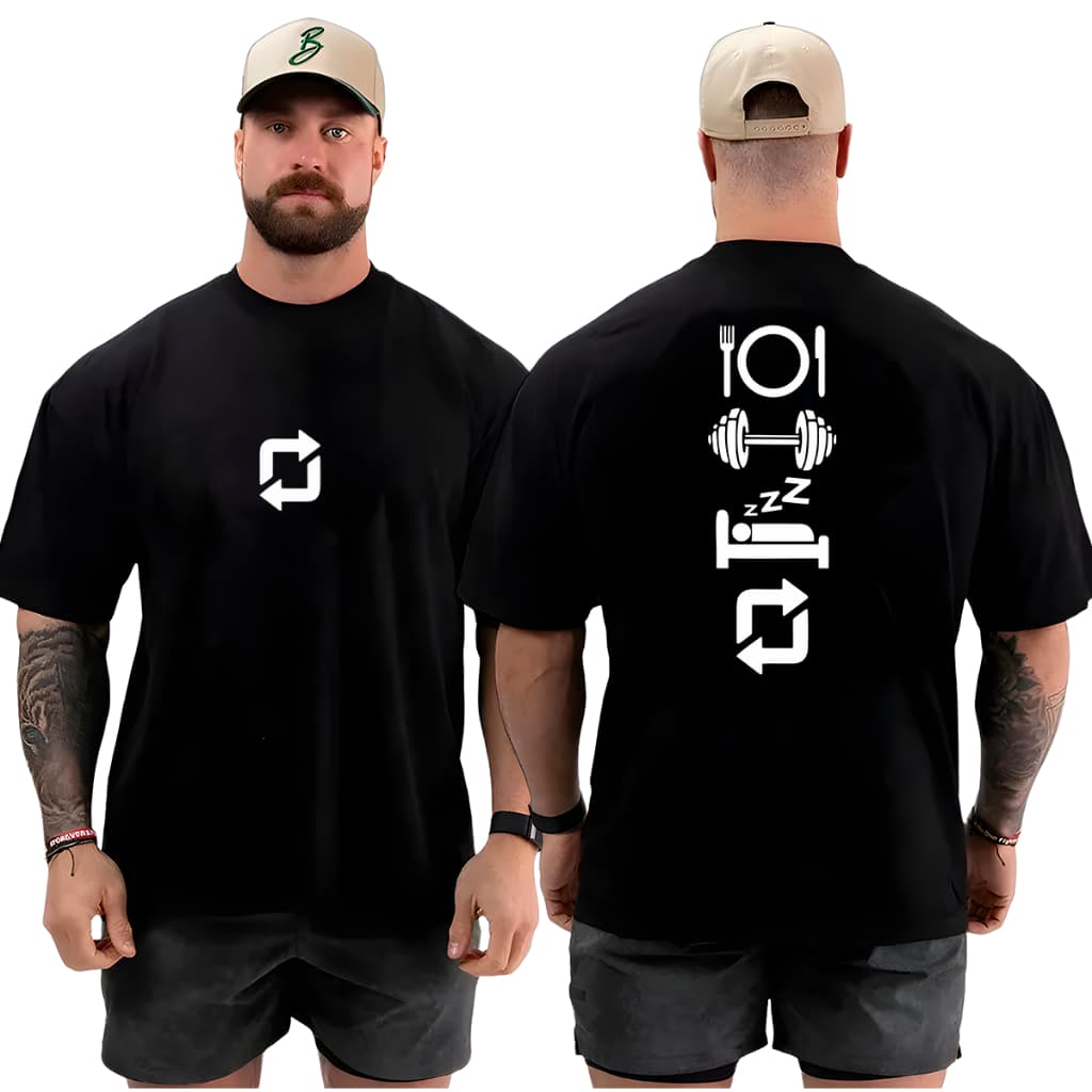 Camiseta Camisa Oversized Vida Fitness Academia Musculação Treino Grande 100% Algodão Streetwear