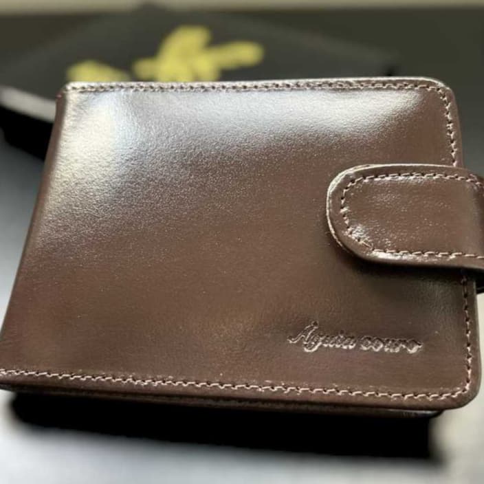 Carteira Masculina Couro Legítimo Premium Original Preto e Marrom Couro Macio com Fecho Porta Cartão