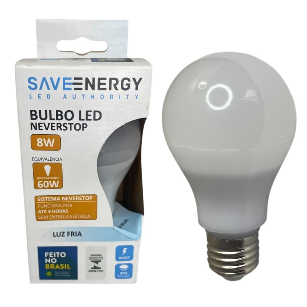 LAMPADA DE EMERGENCIA BULBO LED NEVERSTOP SAVEENERGY 8W