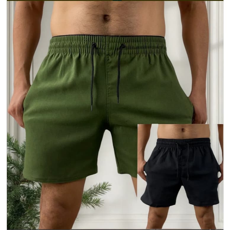 KIT 2 short bermudas em LINHO PREMIUM masculino com 2 bolsos lateral
