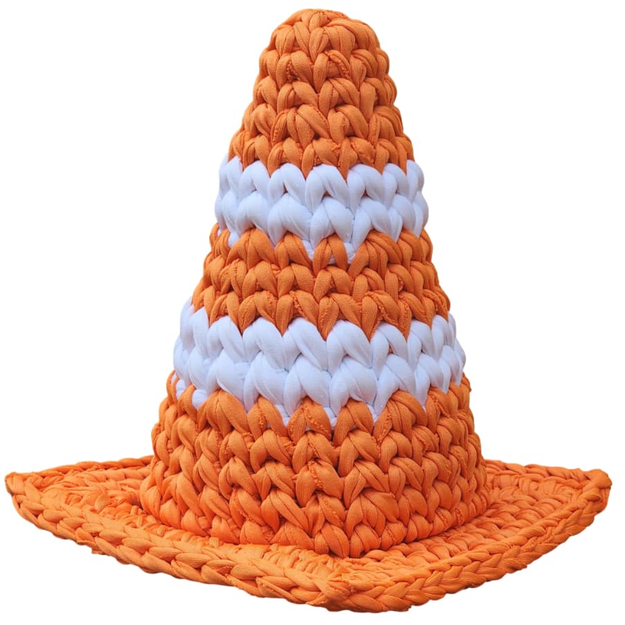 Cone Fio de Malha | Peso de porta |Decoração Cone de sinalização | Crochê