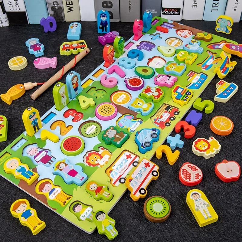 Brinquedo Didático Educativo Menina Menino Presente Pedagógico Tabuleiro Montessori Infantil Varias Atividades