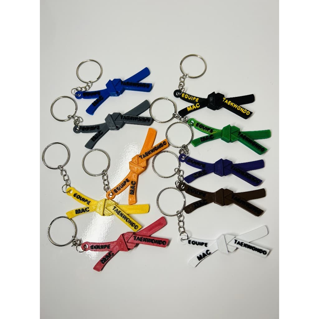 KIT 3 CHAVEIROS FAIXA JIUJITSU/TAEKWONDO/JUDO/KARATE
