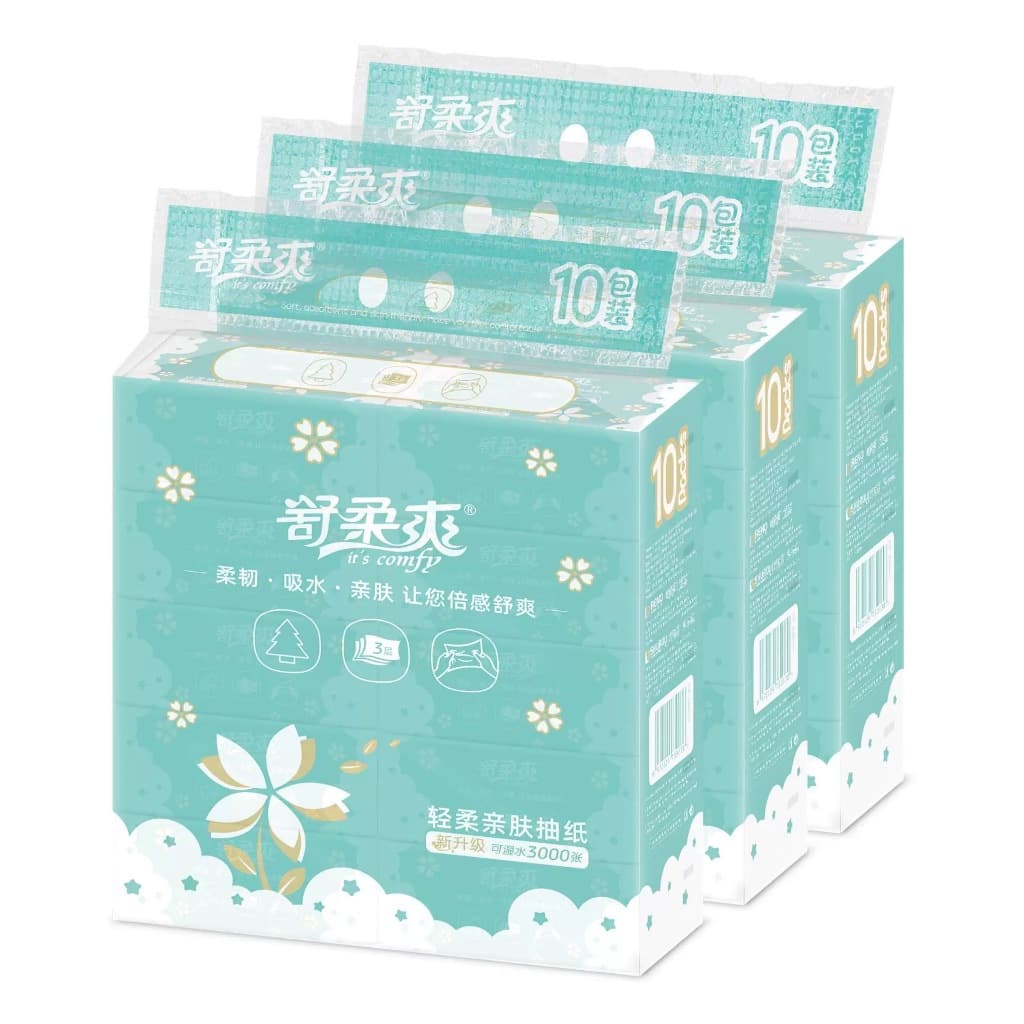 1 saco/10 pacotes de papel de seda, papel higiênico macio descartável