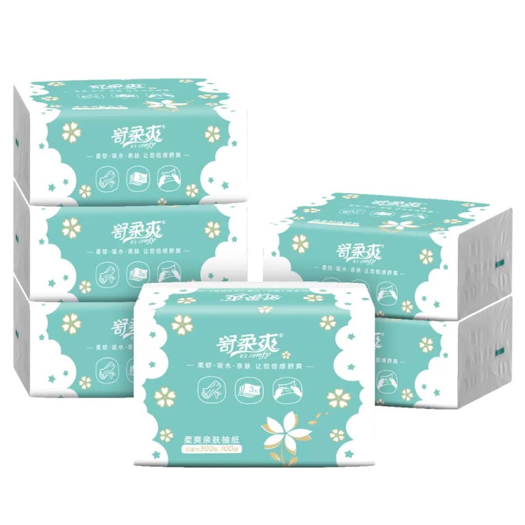 1000 folhas de papel de seda de polpa de madeira virgem para uso doméstico (12x17,5cm) 10 pacotes