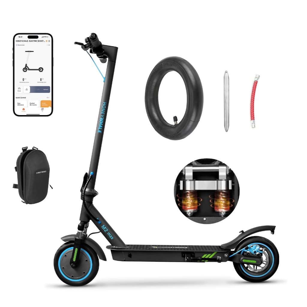 HONEYWHALE M2 MAX Patinete Elétrico Adulto, 500W Scooter Eletrica, 32KM/H Velocidade, 22KM Autonomia