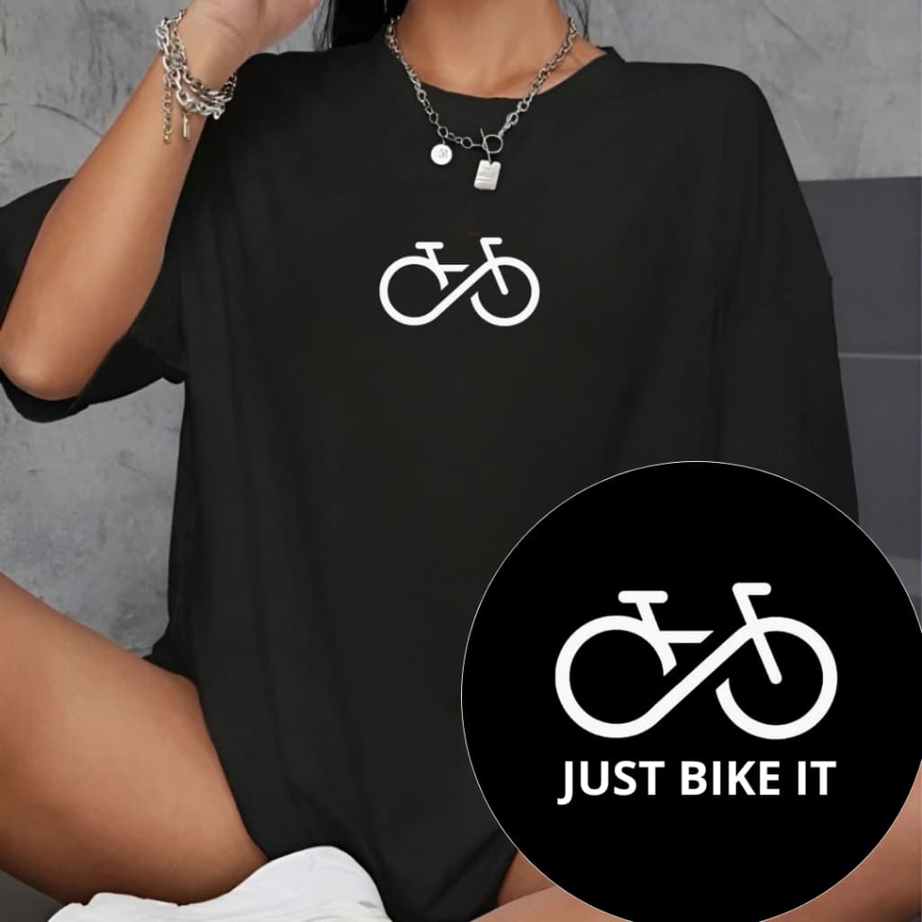 Camiseta Blusa Feminina Unissex Estampada Bike Algodão Varias Cores para Aula de Bike Academia Treino Cross