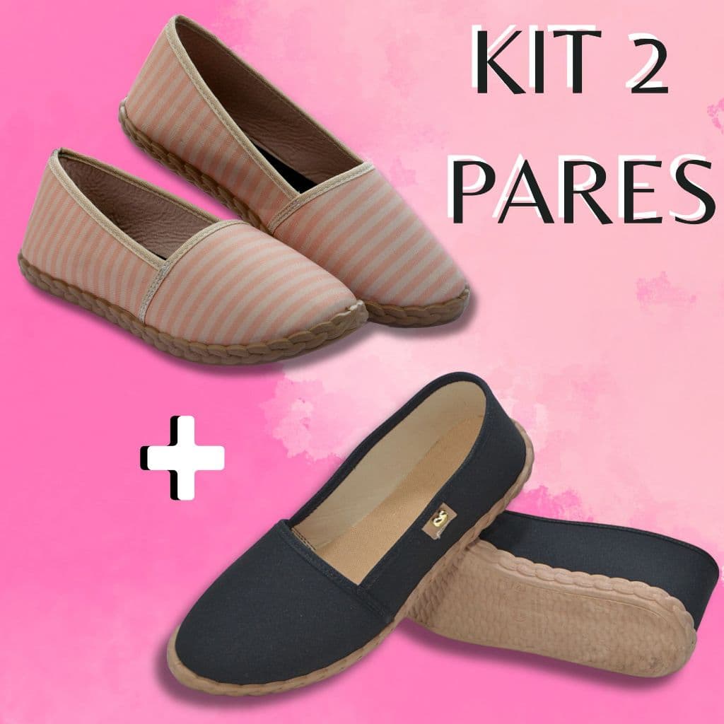 Kit 2 Pares Sapatilha Feminina Macia Leve Confortável