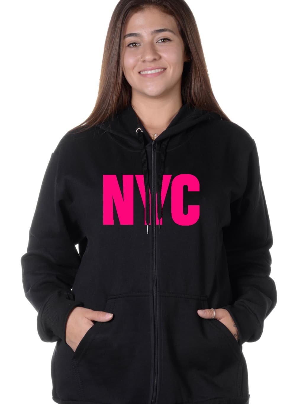 Blusa De Frio Moletom Feminino Casaco Ziper New York Grosso