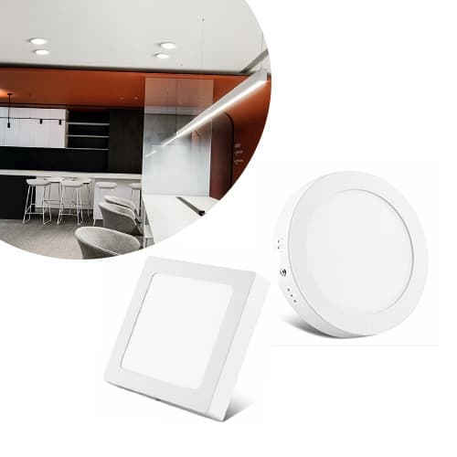 Kit 3 Painel Led 12w 18w 25w Branco Frio Quente Neutro Redondo Quadrado Embutir Sobrepor MEGA