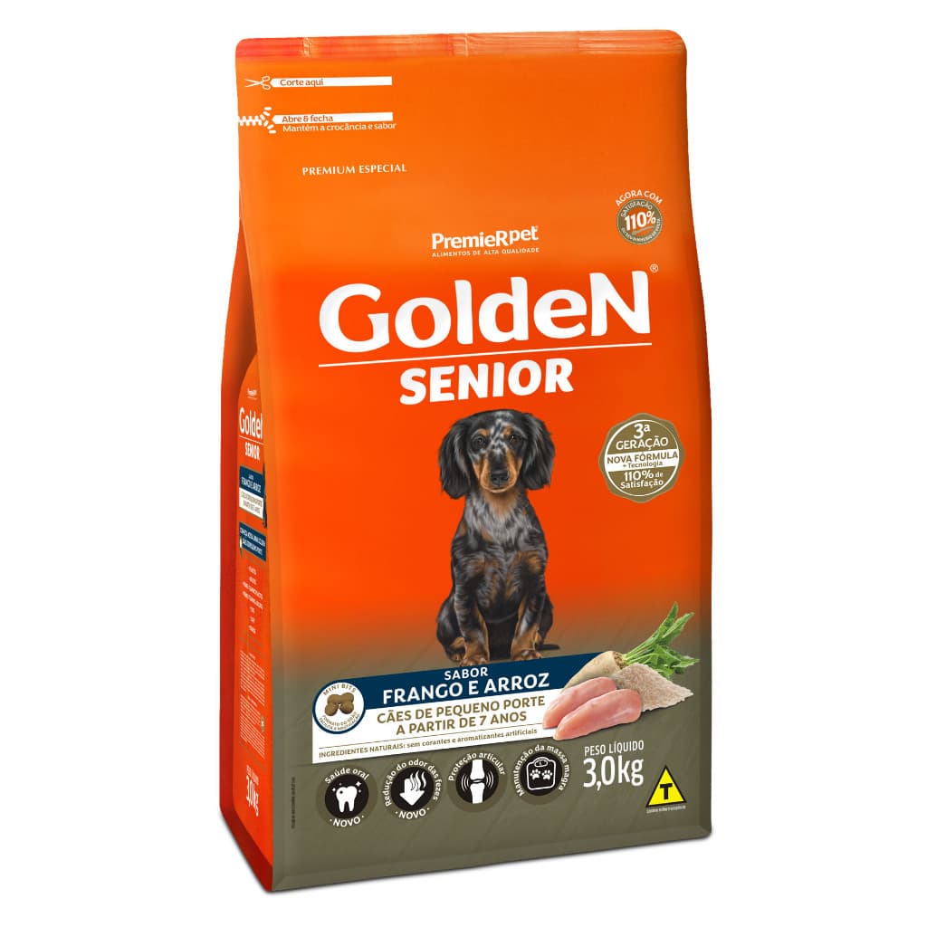Ração Golden Fórmula Cães Adultos Sênior Frango e Arroz 3kg