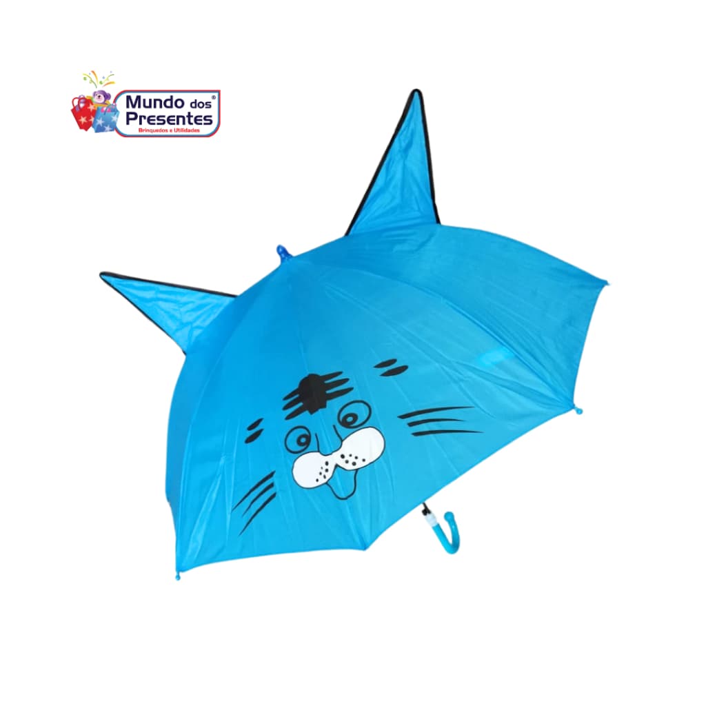 Guarda chuva infantil sombrinha com orelhinhas para menino e menina automatico com apito
