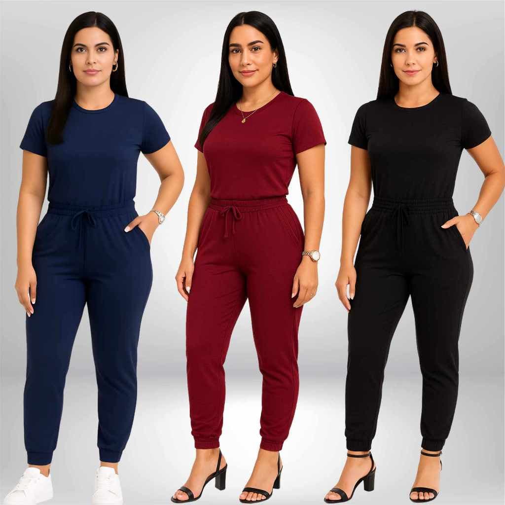 Conjunto SUEDE Light Calça e Blusa Malha Confortável Fardamento Roupa Feminina Manga Curta e Skinny