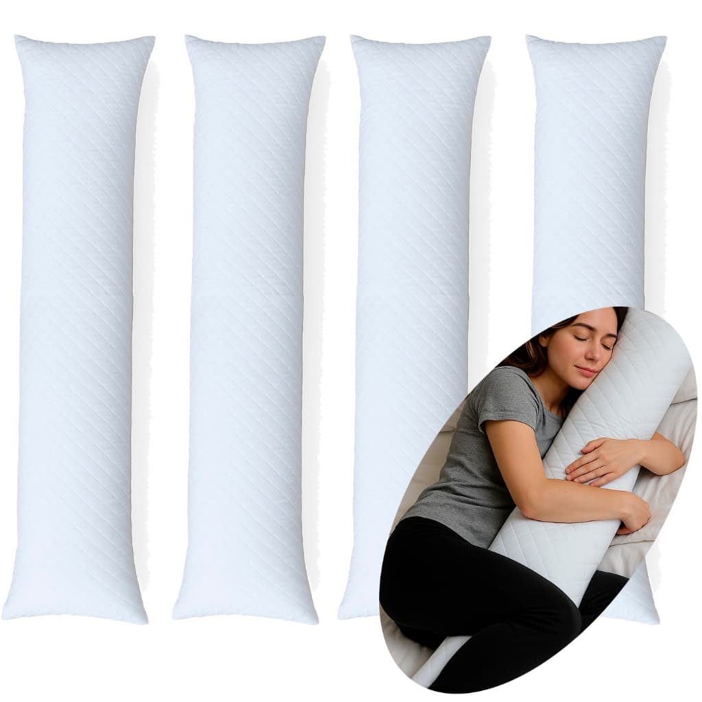 Kit com 4 Travesseiros De Corpo Xuxão Sofá Descanso Grande Antialérgico 120x30 Cm