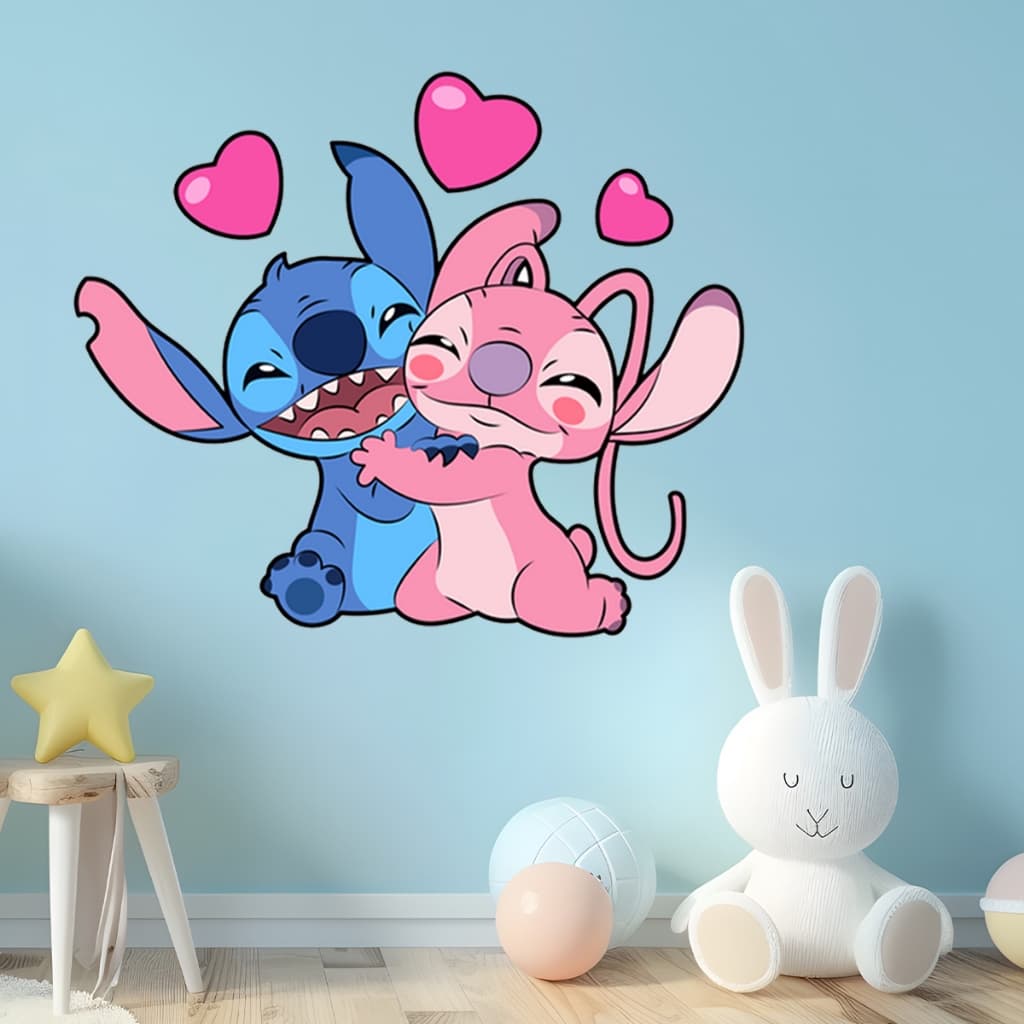 Parede Adesivo Stitch Angel Disney Infantil Colorido