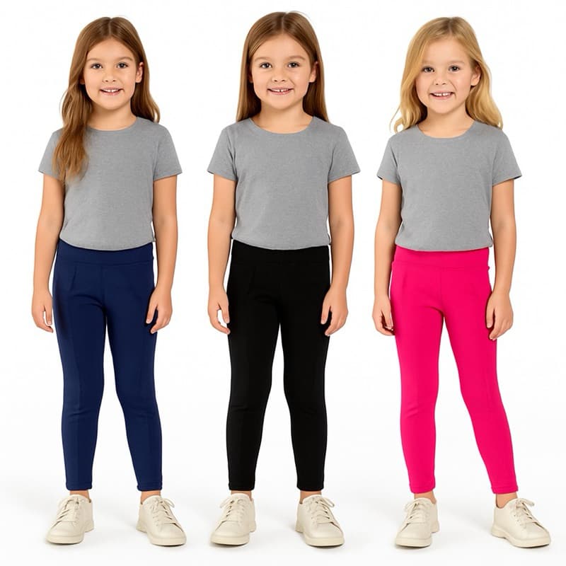 Kit Sortido 3 Calça Legging Cotton Flanelada Infantil Menina Tamanho P ao 14