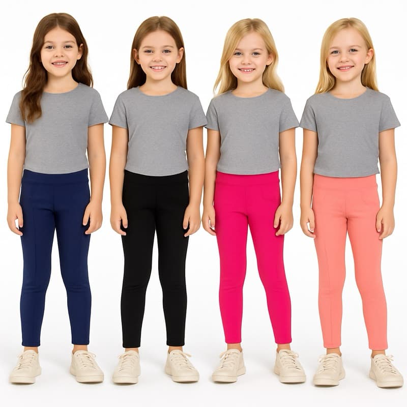 Kit Sortido 4 Calça Legging Cotton Flanelada Infantil Menina Tamanho P ao 14