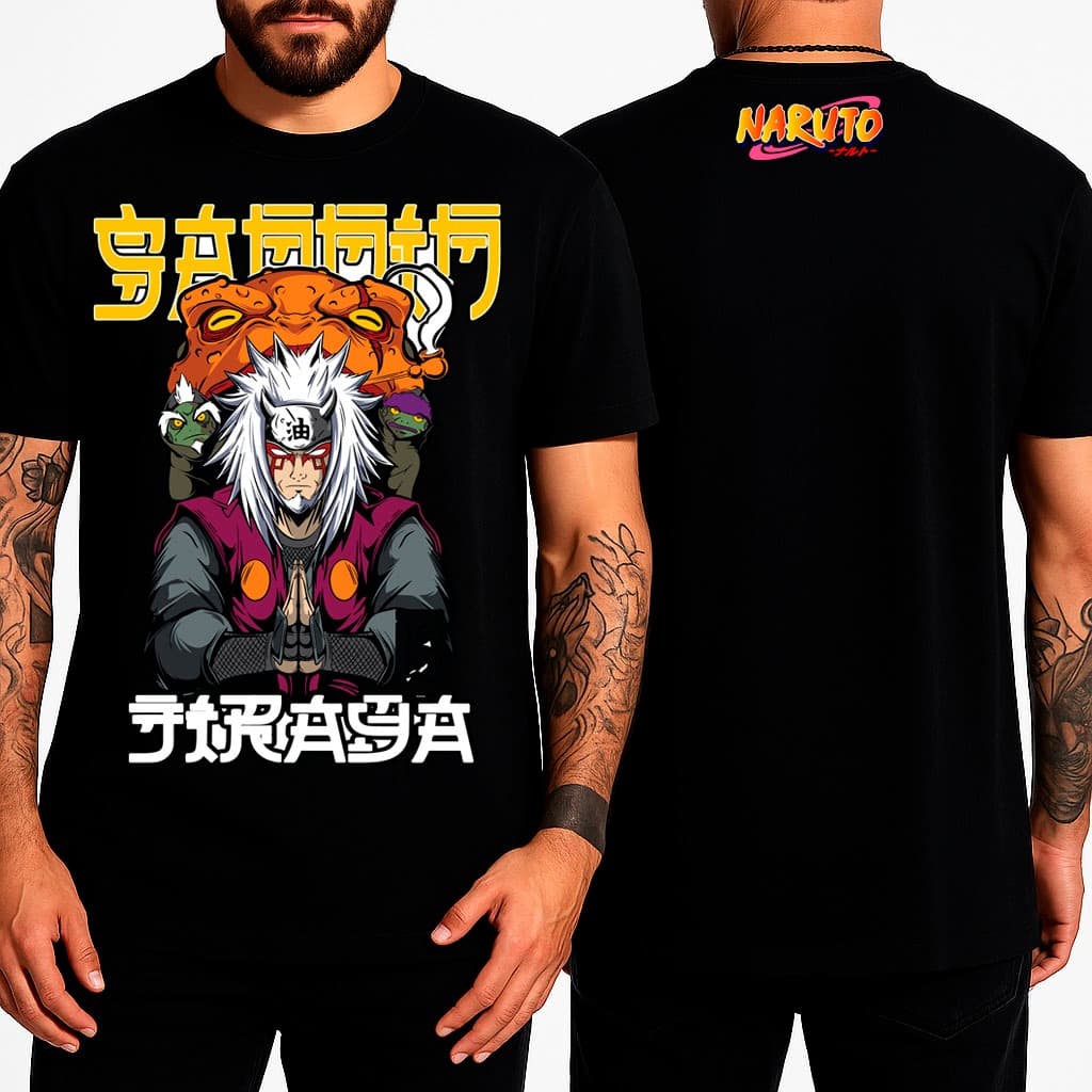 Camiseta Anime Naruto Estampa Camisa Chibi Ninja Mestre Jirayia – Estilo Otaku Divertido