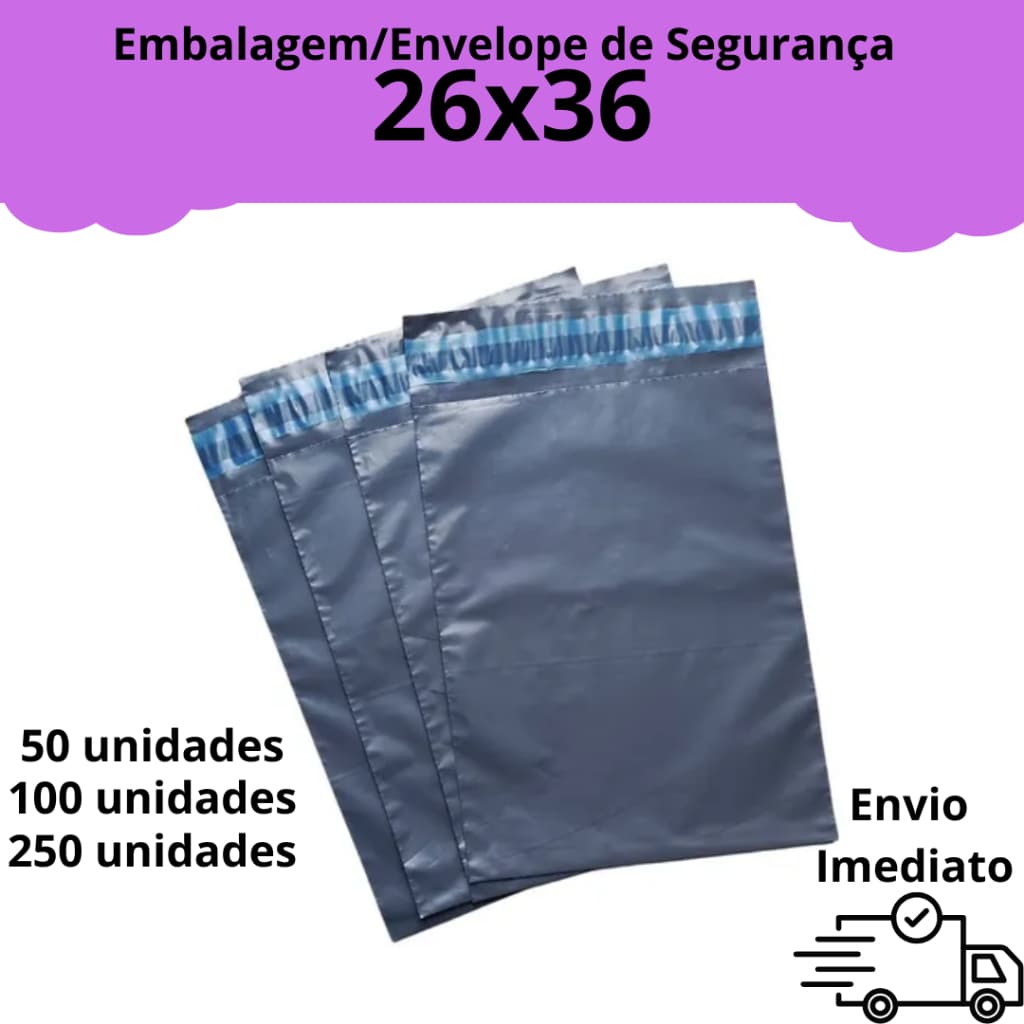 Embalagem 26x36 Envelope de Segurança Embalagem de E-commerce Correios 50/ 100/ 250 Unidades