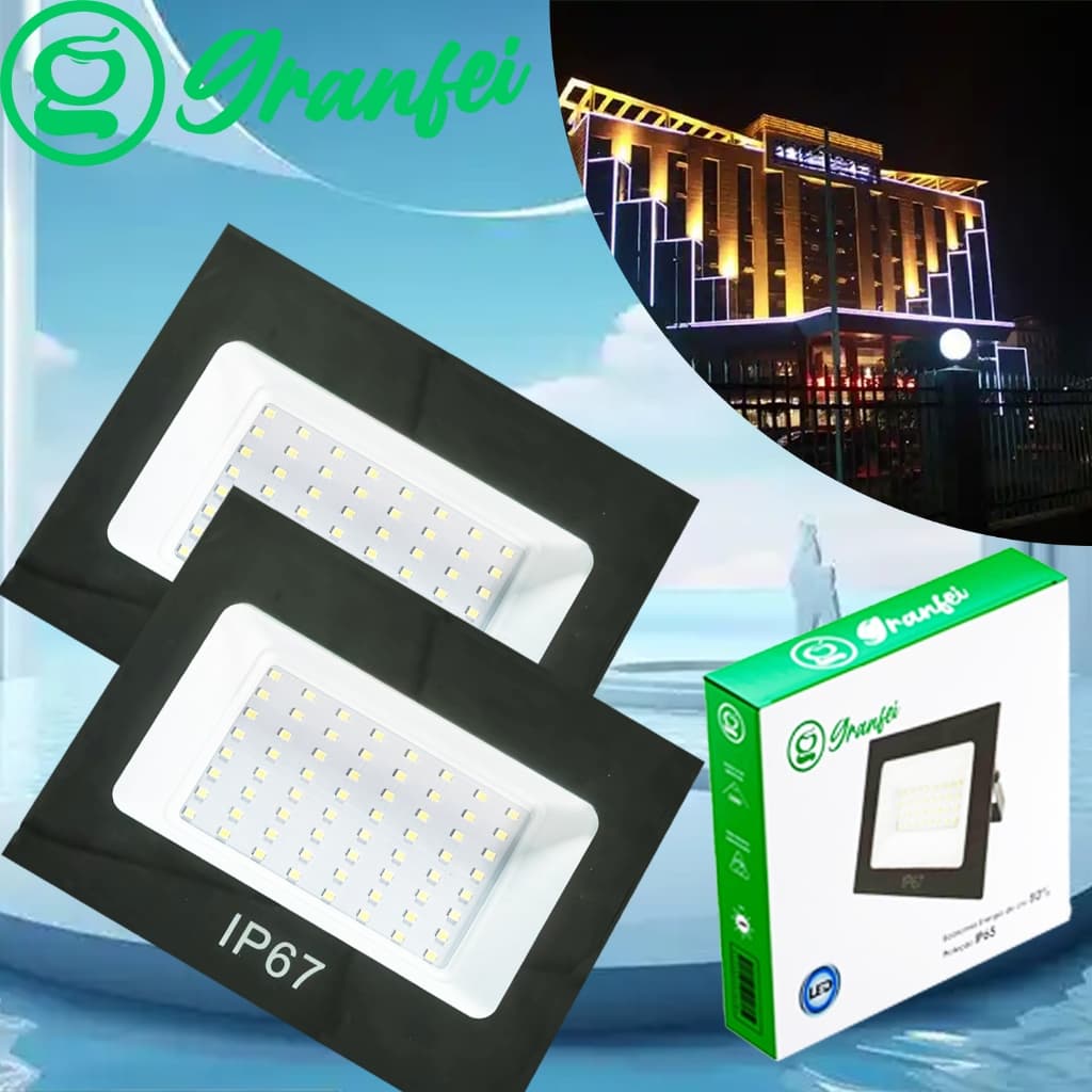 KIT 5/10 Refletor LED 100W 200W Branco Frio Smd IP65 Slim Projetor Holofote Campo Garagem ULTRA