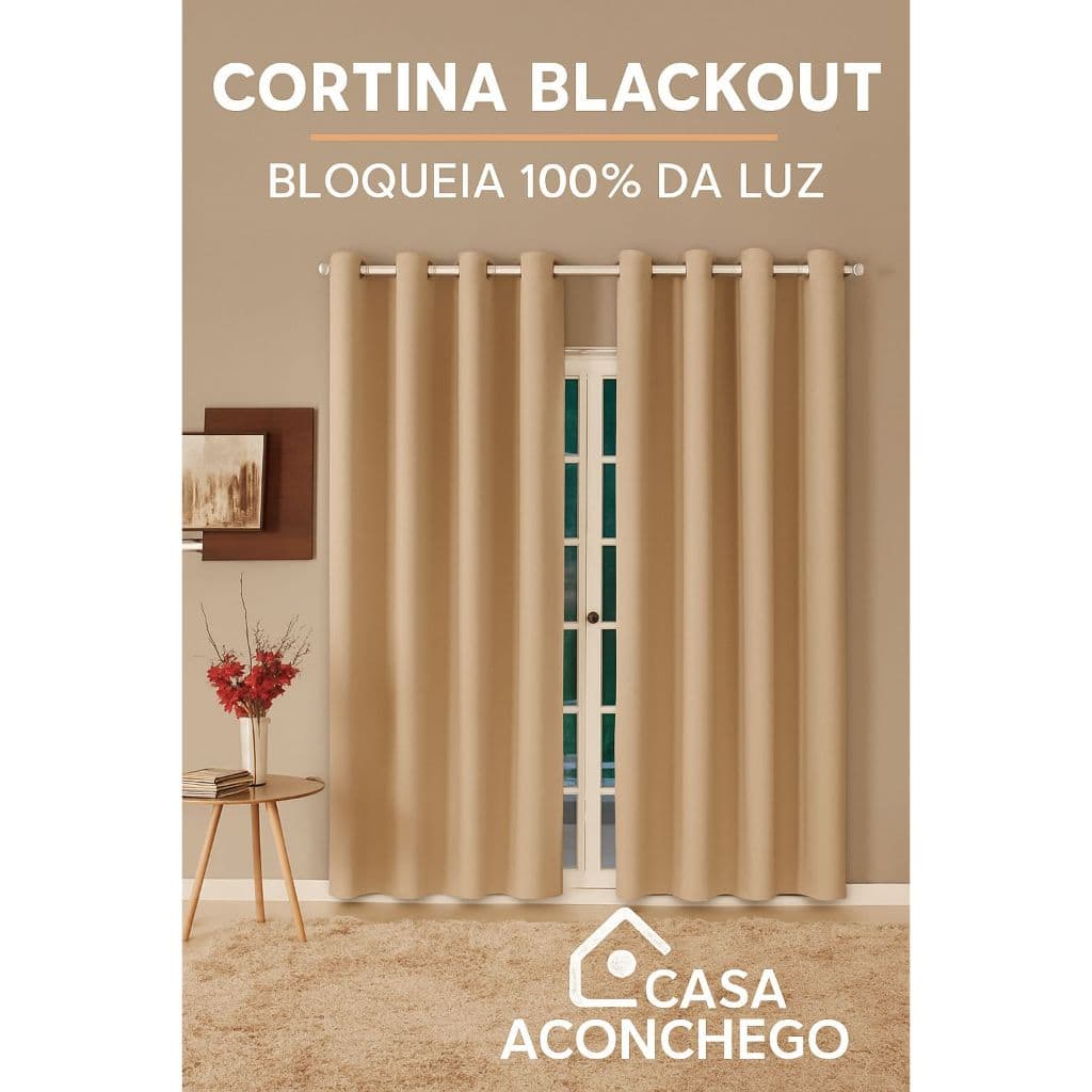 Cortina PVC Blackout 3,00 x 2,60 Para Varão Proteção Solar e Privacidade Quarto/Sala/Escritório