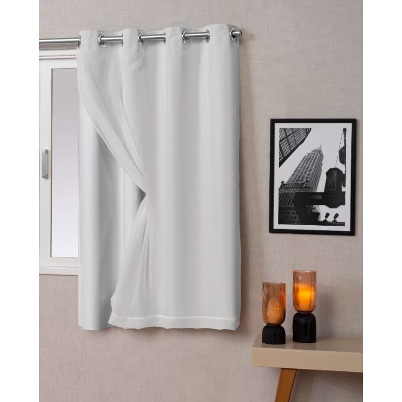 Cortina Blackout PVC 100% veda a Luz 1,10x1,30 com VOIL LISO Folha Unica Pronta Entrega