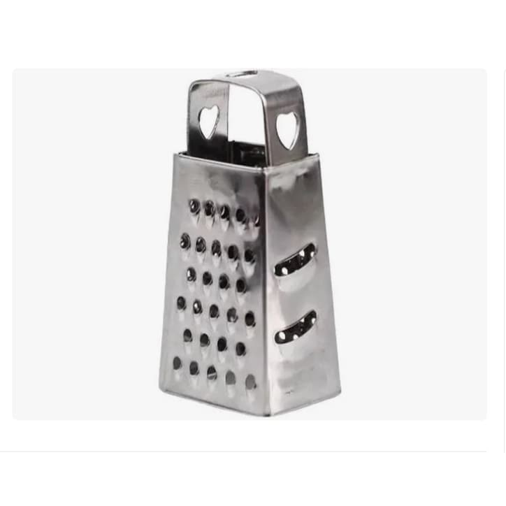 Mini Ralador Com Alça Inox 7,5 Cm 4 Faces Prático Cor Pratea