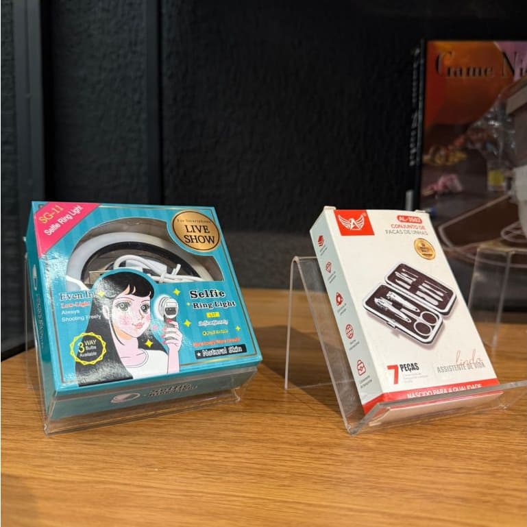 Suporte Expositor Acrílico Premium 7x10cm para Lojas e Vitrines Profissionais