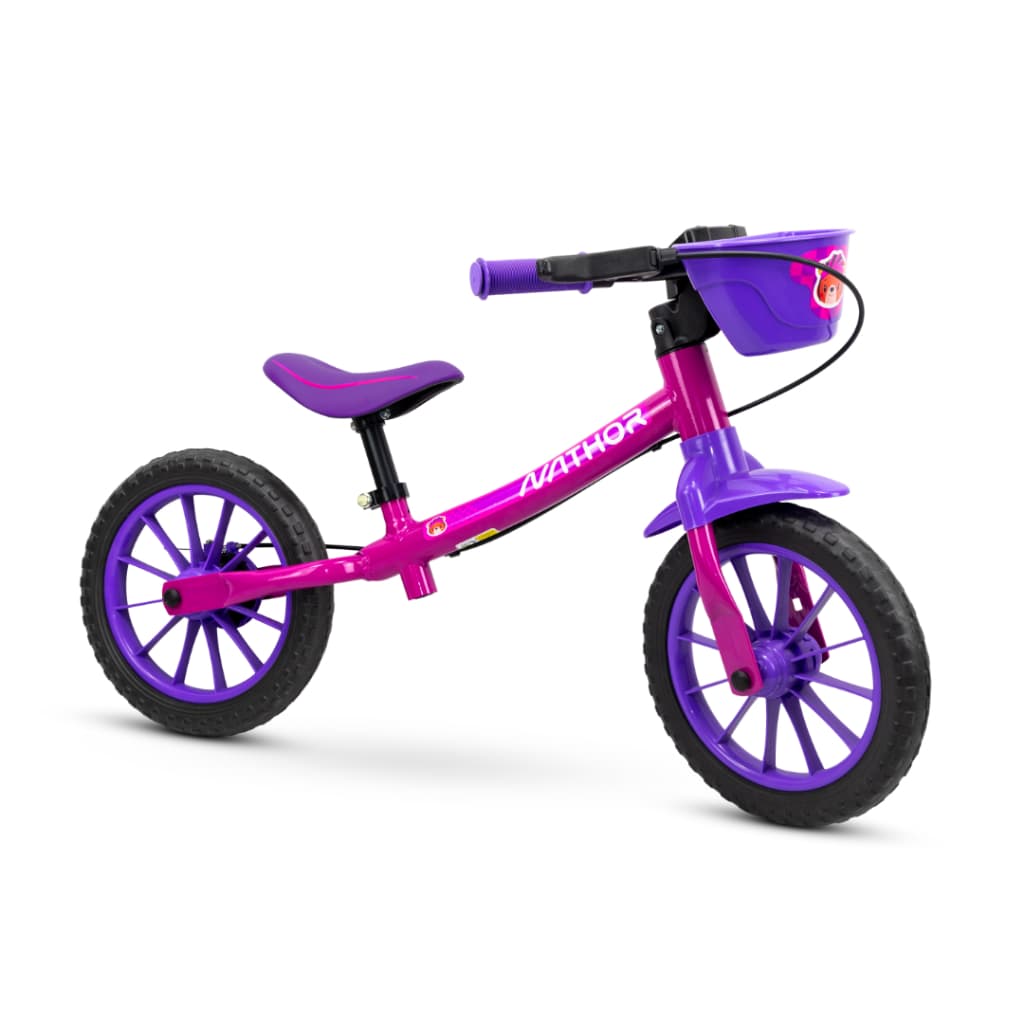 Bicicleta Infantil Aro 12 Balance Equilíbrio Sem Pedal Rosa - Nathor