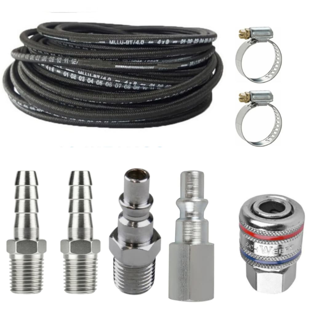 Kit Mangueira Ar C/ Engate Rápido Compressor + Pinos Macho e Femea