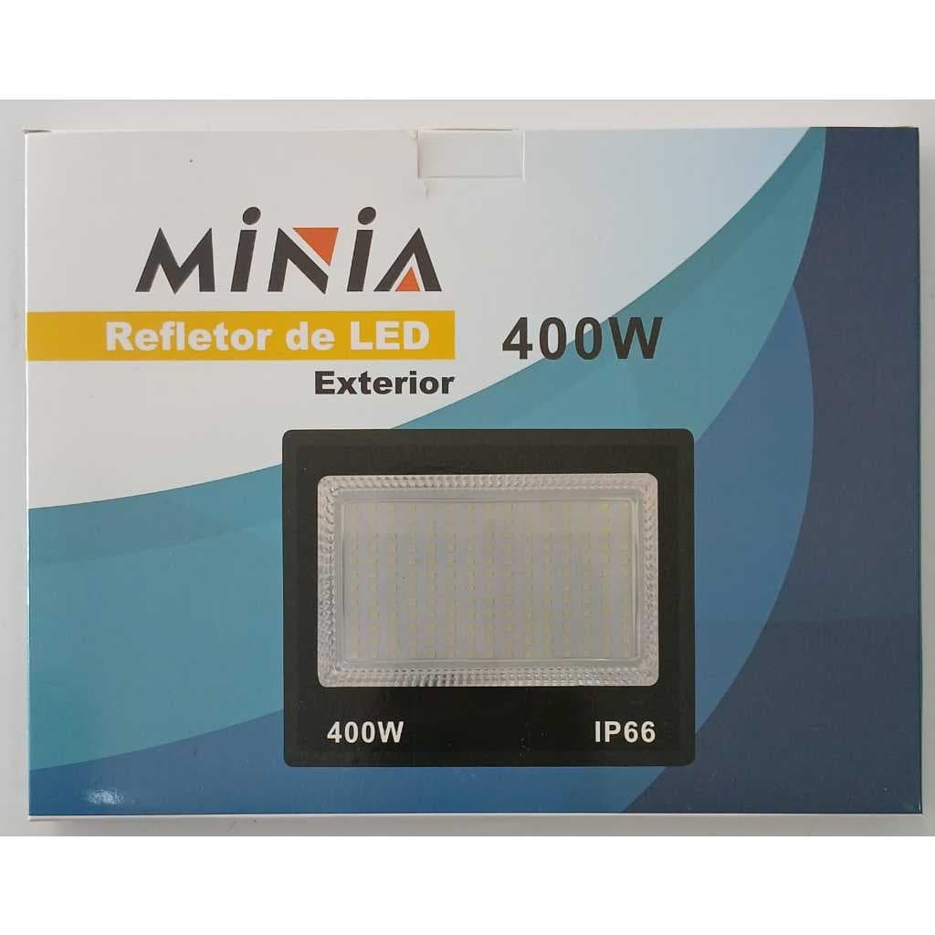 REFLETOR LED 400W BRANCO FRIO 6500K BIVOT IP66 - MINIA