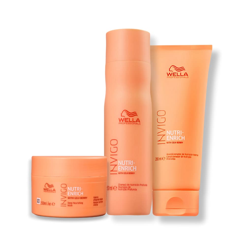 Kit Wella - Shampoo 250ml , Condicionador 200ml e Máscara 150g Enrich