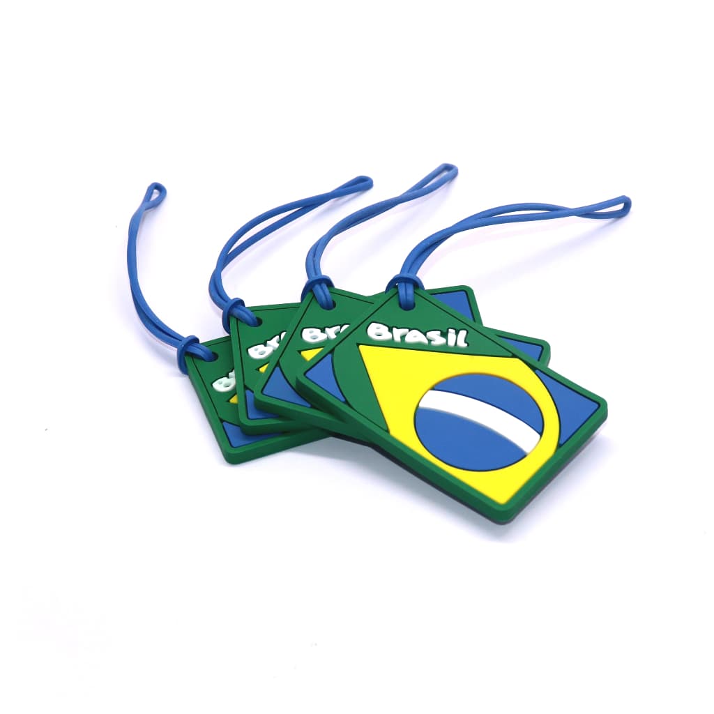4 UNIDADES TAG BANDEIRA DO BRASIL IDENTIFICADORA DE BAGAGEM / MOCHILAS E MALAS.