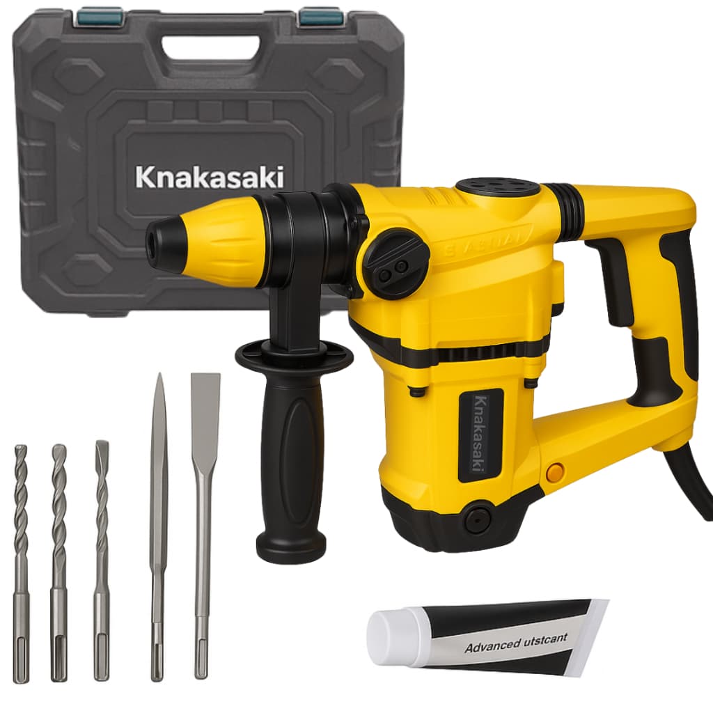 Martelete Rompedor Nakasaki 1600W Com Função Furadeira Industrial Rotativa Com Maleta e Acessórios