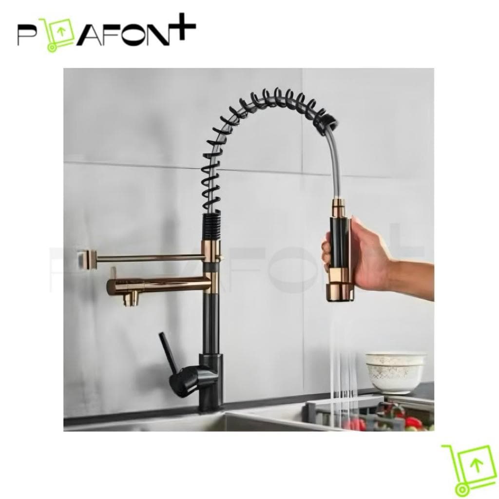 Torneira Monocomando Cozinha Gourmet Dourado Rose Preto Cromado Torneira Misturadora Moderna 2 Saída de Água