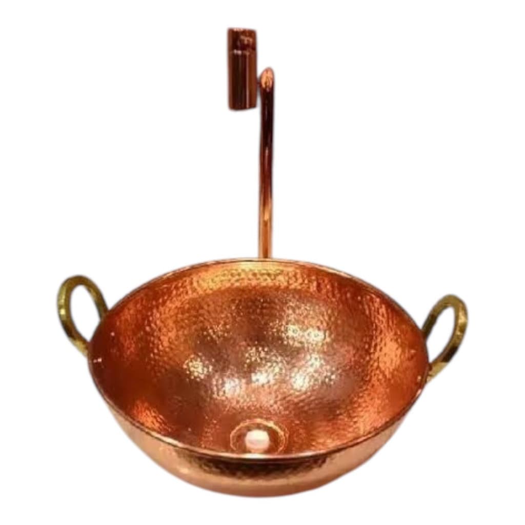 Kit Cuba Cobre Puro 41 cm + Torneira