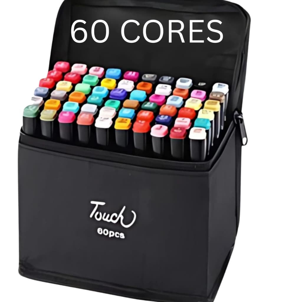 Kit Caneta Touch com 60 Cores Vem com Estojo Para Toda Familia Diversão Garantida
