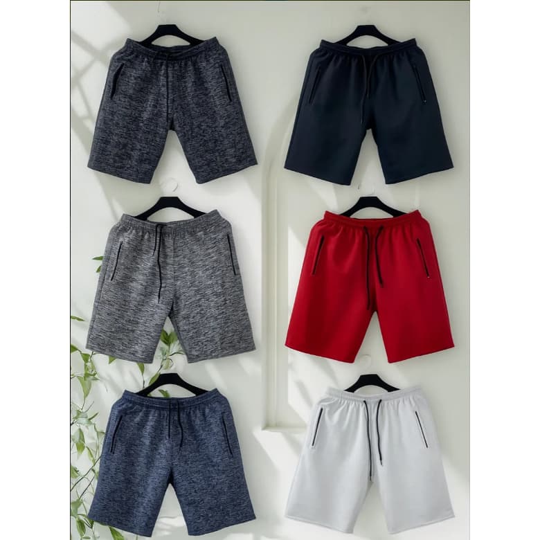 KIT 6 bermudas de moletom masculina adulto 2 bolsos lateral com ziper