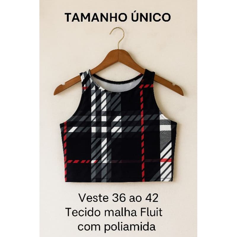 Cropped Xadrez Feminino Festa Junina Arraiá Moda 2025