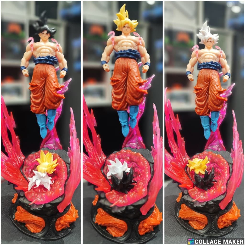 Goku Instinto Superior 25cm com Led na Base Figura Action Figure Dragonball Super Z GT Super heroes Sparking! ZERO anime