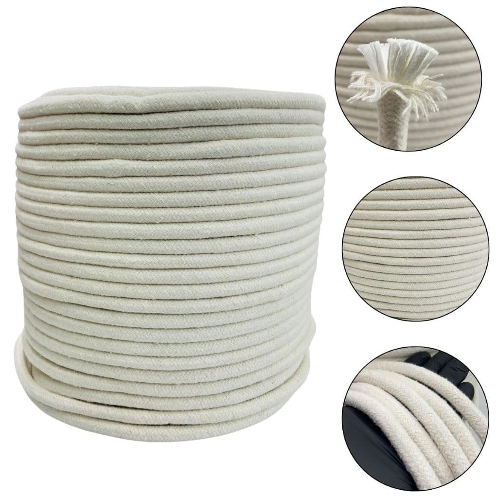 Corda de Algodão 10mm 50 Metros Cocar Cortina Alma TNT Premium