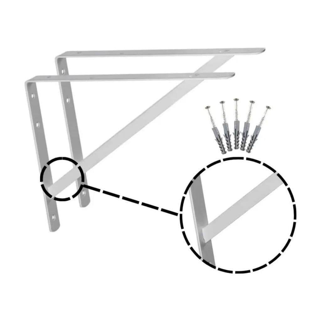 Kit 2 ou 4 Suporte Mão Francesa Extra 50cm Prateleira Kit Parafusos E Buchas 3Un 6Un